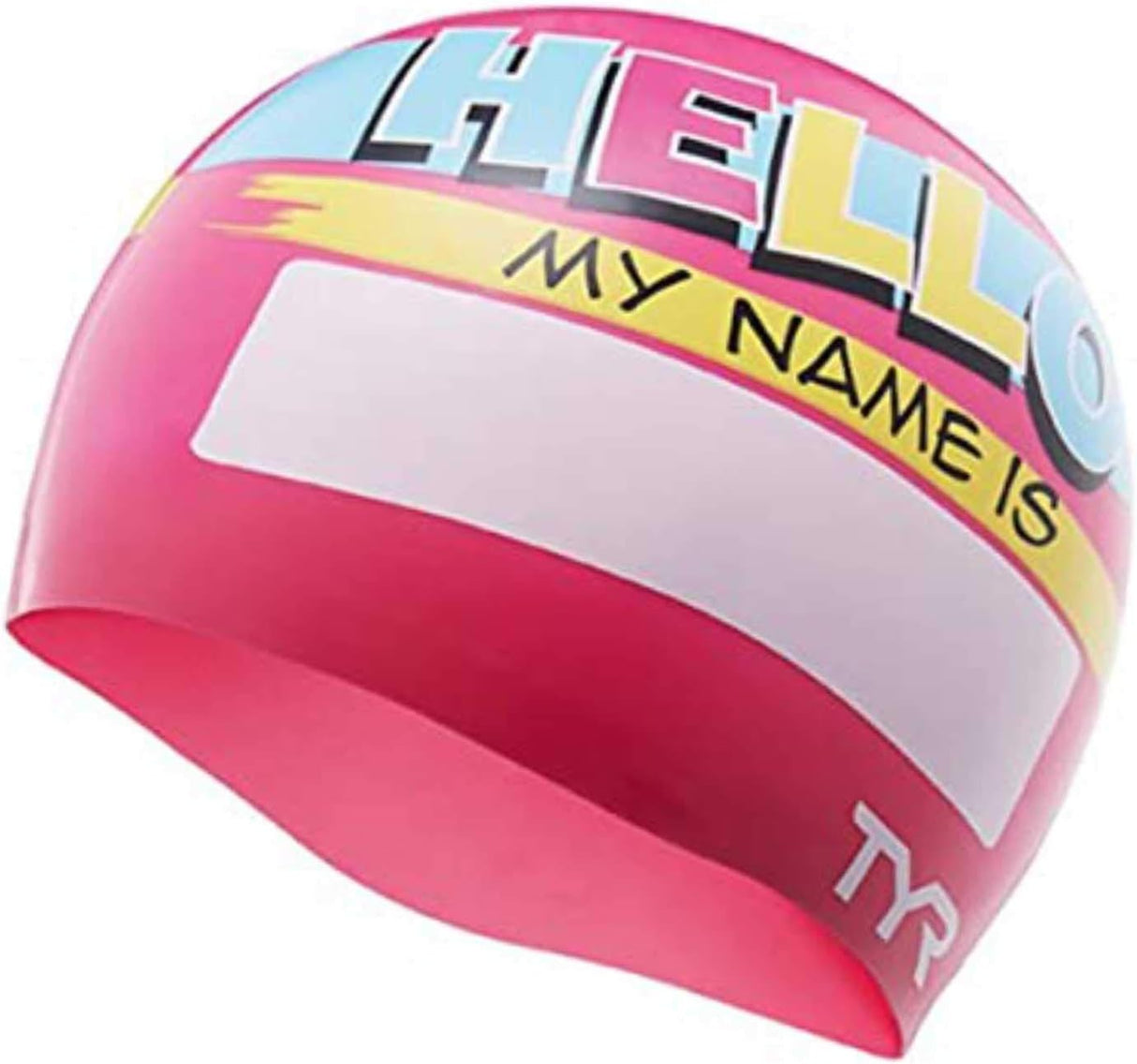 Gorro natación TYR "Hello my name is" - Pink
