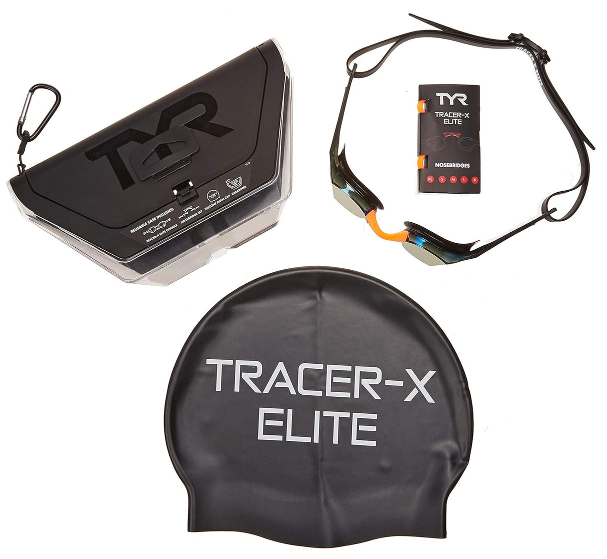 Lentes de natación TYR Tracer-X Elite Mirrored - Black/Lime