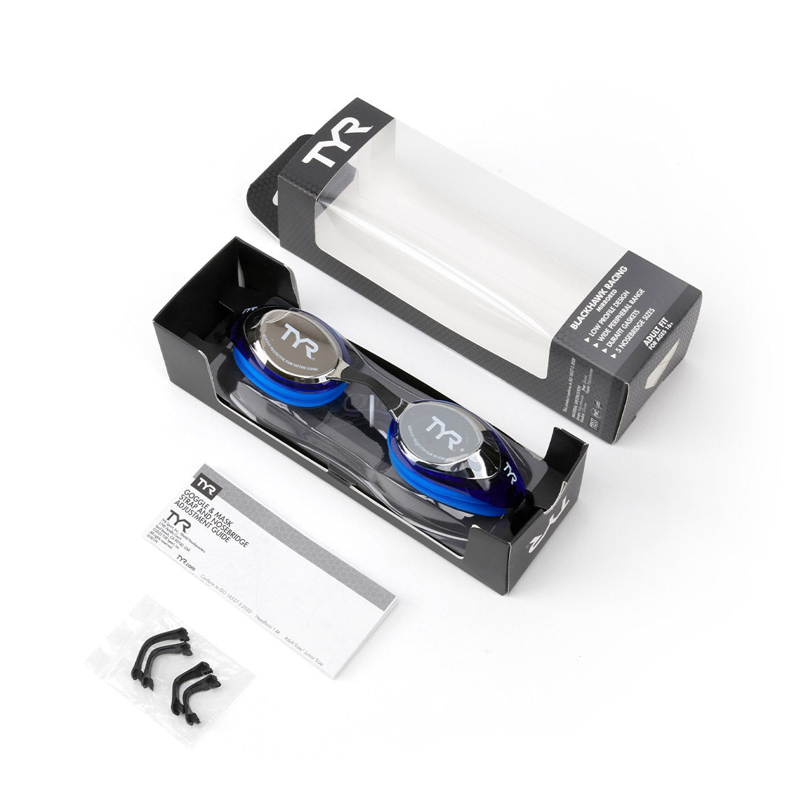 Lentes de natación Blackhawk Racing TYR - Silver/Blue