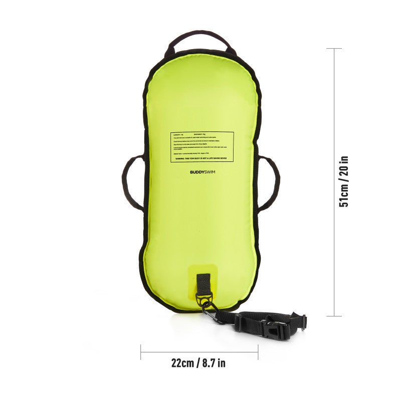 Boya para aguas abiertas BuddySwim Ultralight 10 litros - Lime