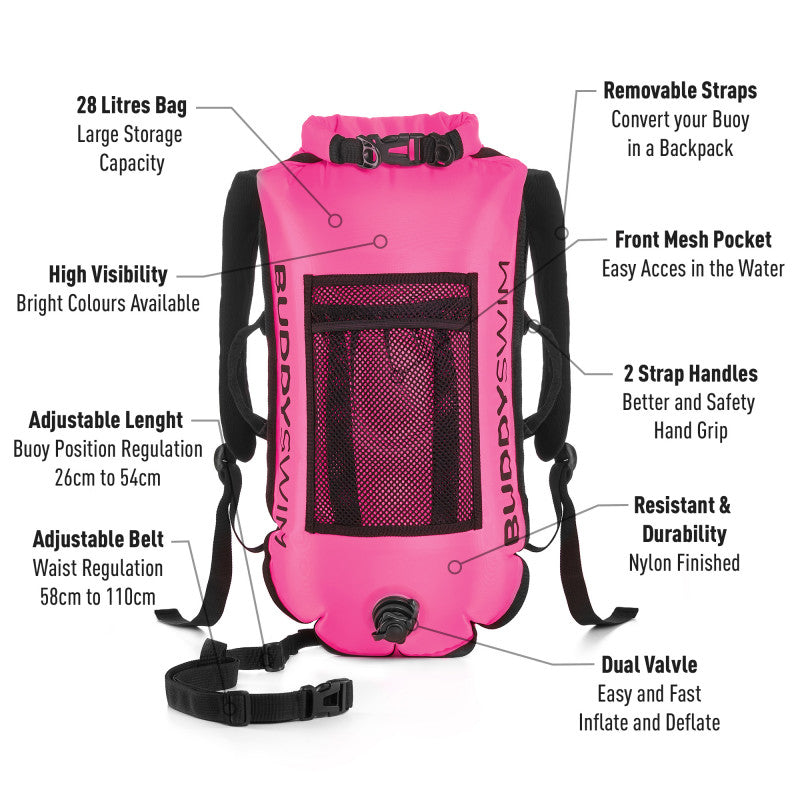Boya mochila Buddyswim 28 litros - Pink