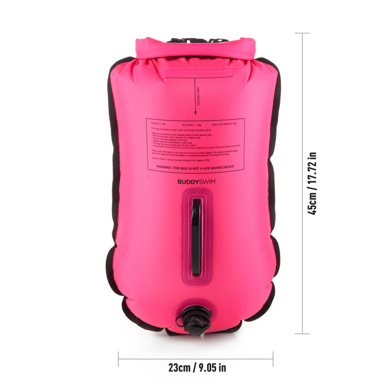 Pack boya 20 lts + gorro para aguas abiertas BuddySwim - Pink