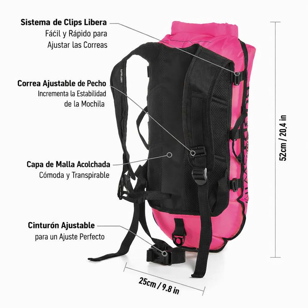 Boya mochila Buddyswim 28 litros - Pink - Barlovento natación