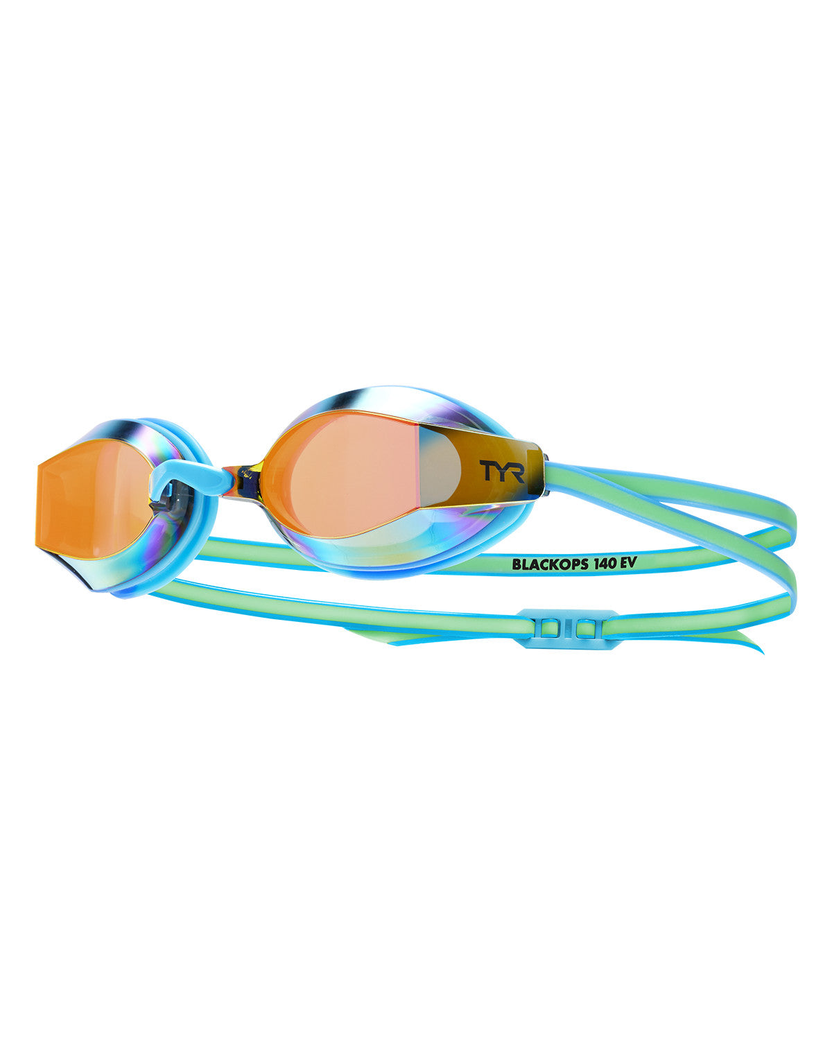 Lentes natación TYR Blackops 140. Version Junior (10 a 16 años) - Orange/Green