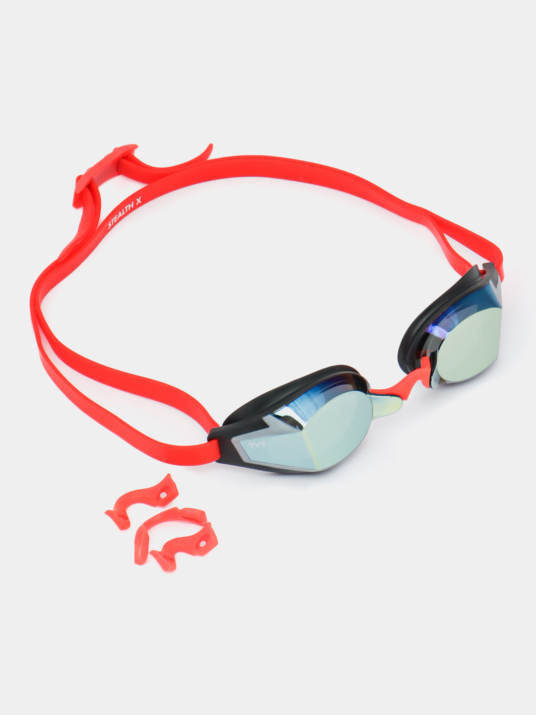 Lentes de natación TYR Stealth-X Race Mirrored - Rainbow/Red