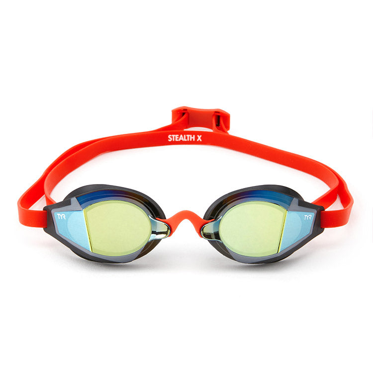 Lentes de natación TYR Stealth-X Race Mirrored - Rainbow/Red