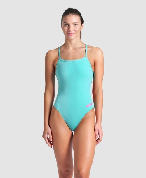 Traje de baño Arena Challenge Solid - Water/Shocking Pink