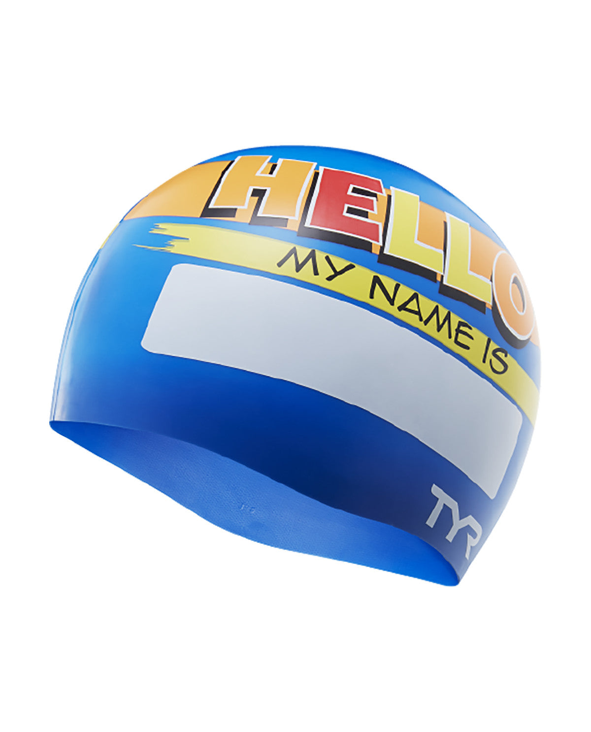 Gorro natación TYR "Hello my name is" - Blue