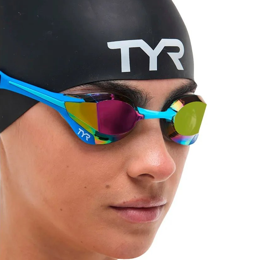 Lentes de natación TYR Tracer-X Elite Mirrored - Blue/Turquoise - Barlovento natación