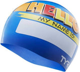 Gorro natación TYR "Hello my name is" - Blue