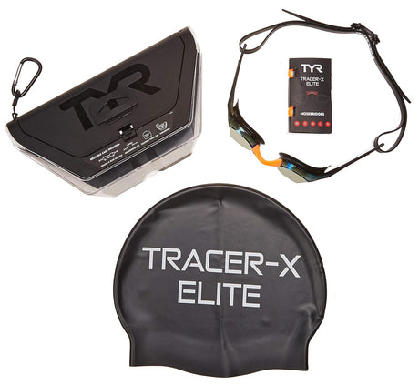 Lentes de natación TYR Tracer-X Elite Mirrored -  Black/Lime