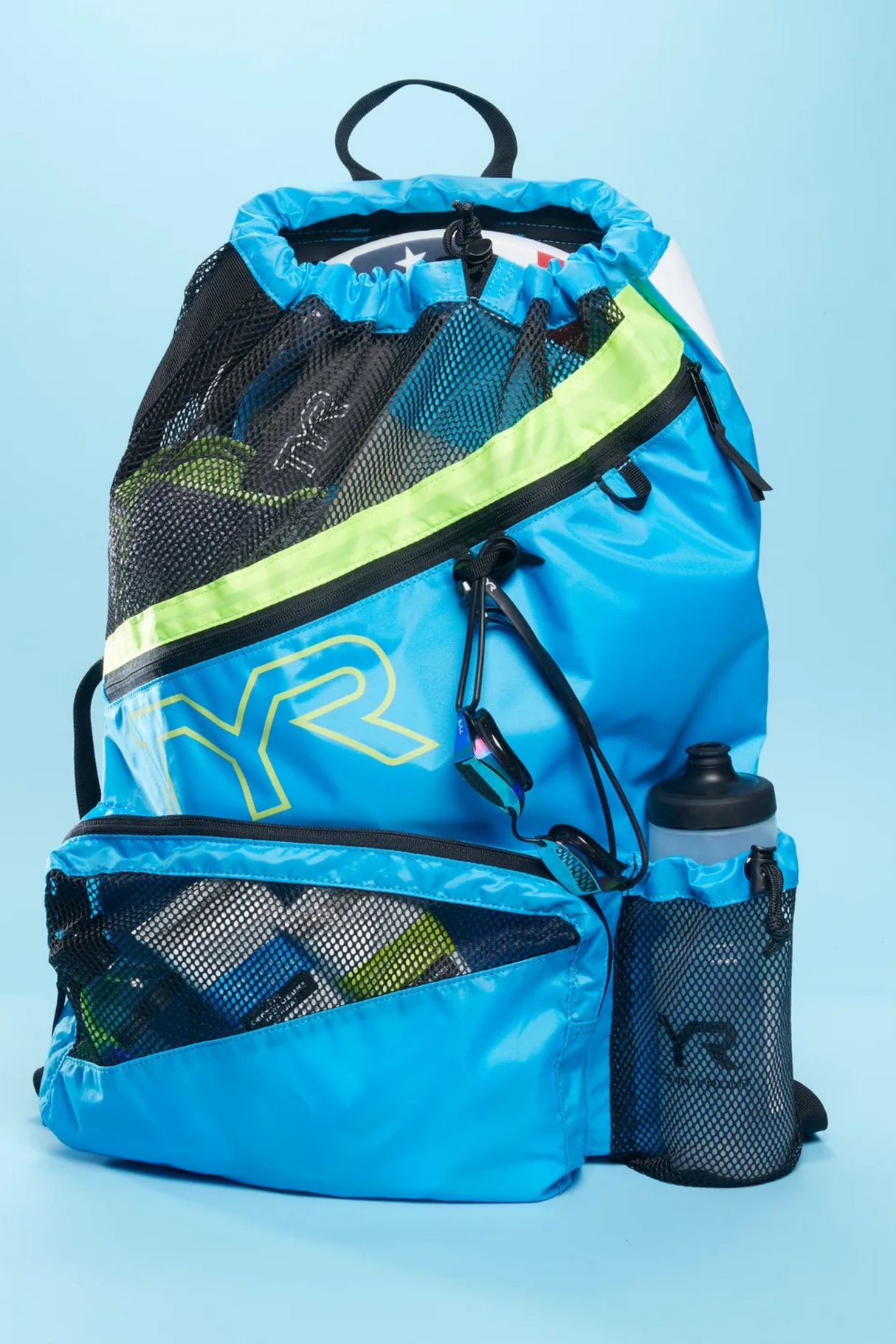 Mochila de Natacion TYR Elite Team Mesh 40 lts - B/Y