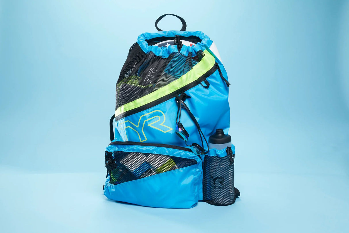 Mochila de Natacion TYR Elite Team Mesh 40 lts - B/Y