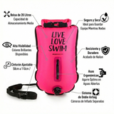 Pack boya 20 lts + gorro para aguas abiertas BuddySwim - Pink