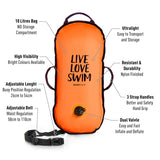 Boya para aguas abiertas BuddySwim Ultralight 10 litros - Orange