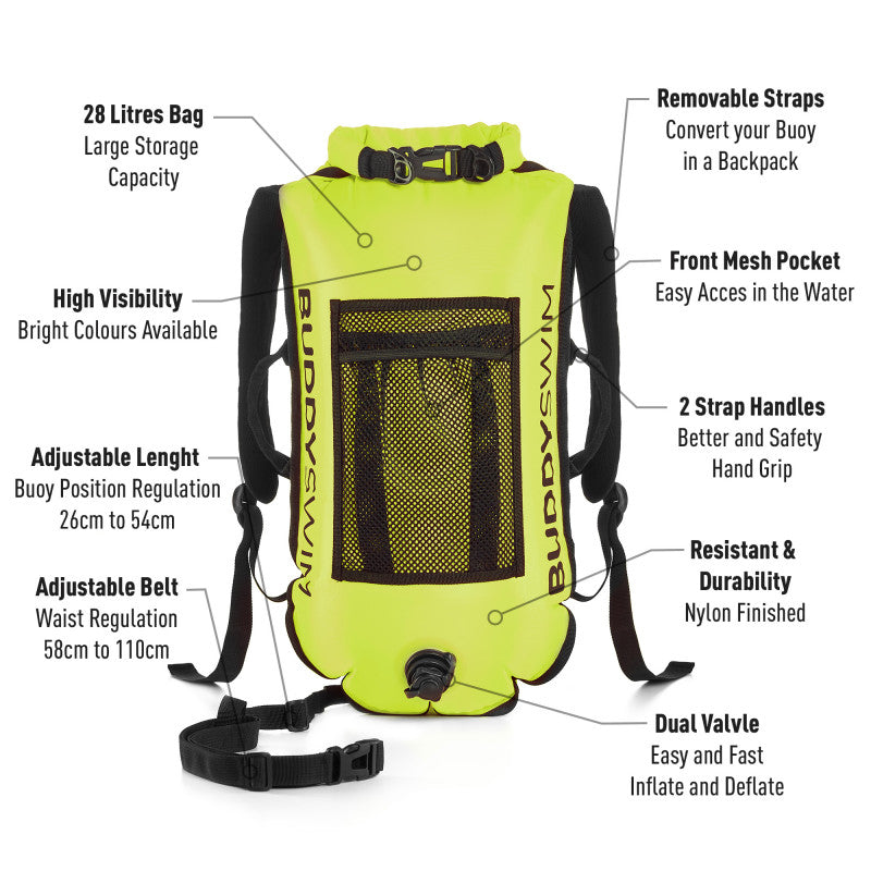 Boya mochila Buddyswim 28 litros - Lime