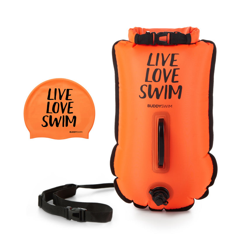 Boya para aguas abiertas BuddySwim Drybag 20 litros - Orange