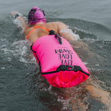 Pack boya 20 lts + gorro para aguas abiertas BuddySwim - Pink