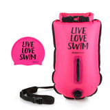 Pack boya 20 lts + gorro para aguas abiertas BuddySwim - Pink