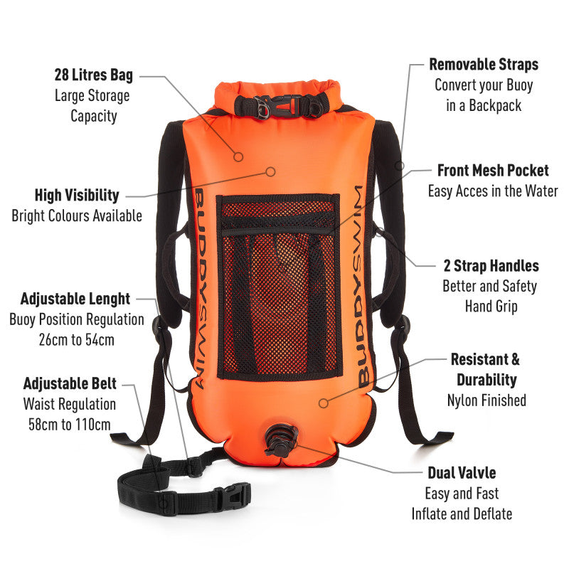 Boya mochila Buddyswim 28 litros - Orange