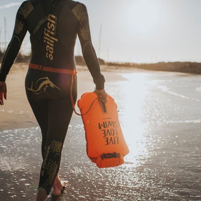 Boya para aguas abiertas BuddySwim 28 lts - Orange - Barlovento natación