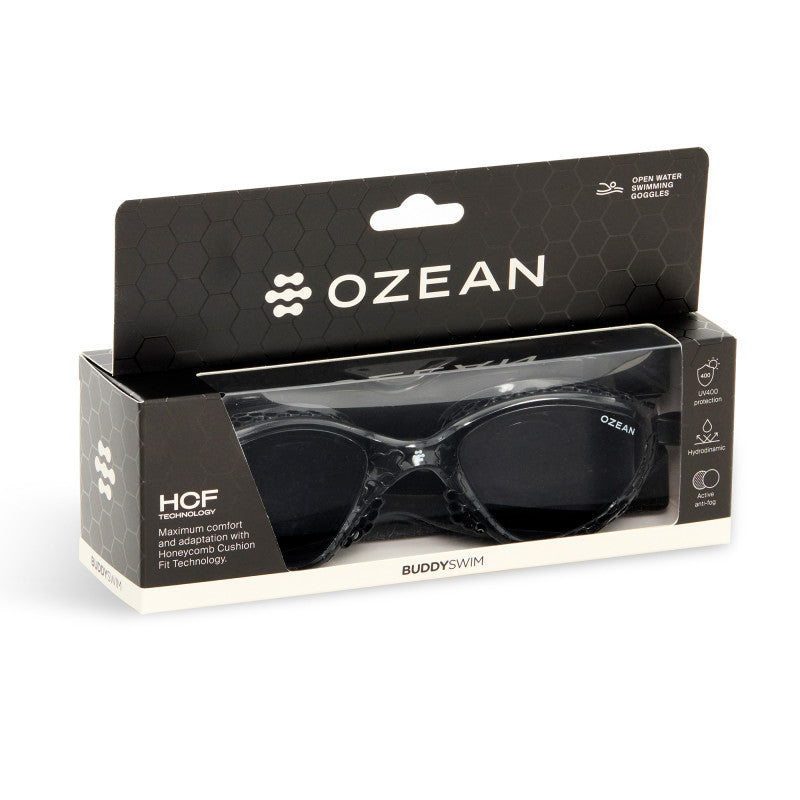 Lentes para aguas abiertas Buddyswim OzeanX - Black/Smoke Ahumadas