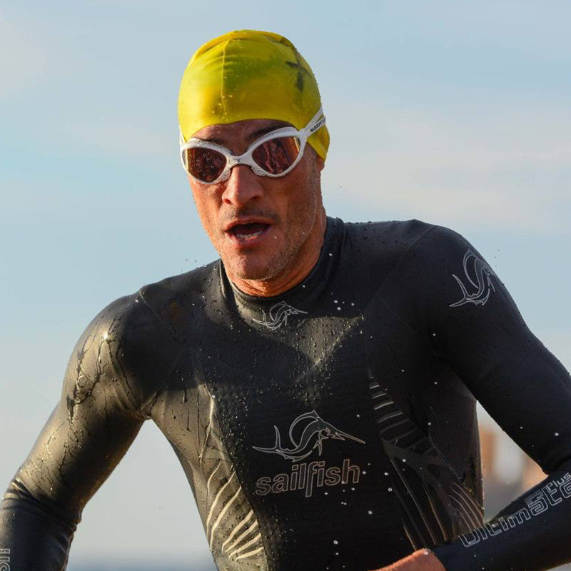 Lentes para aguas abiertas Buddyswim OzeanX - White/Orange Mirror