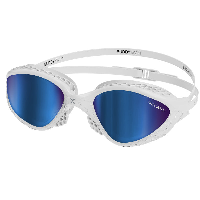 Lentes para aguas abiertas Buddyswim OzeanX - White/Blue Mirror