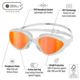 Lentes para aguas abiertas Buddyswim OzeanX - White/Orange Mirror