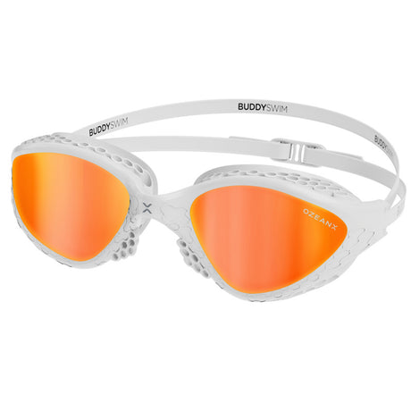 Lentes para aguas abiertas Buddyswim OzeanX - White/Orange Mirror
