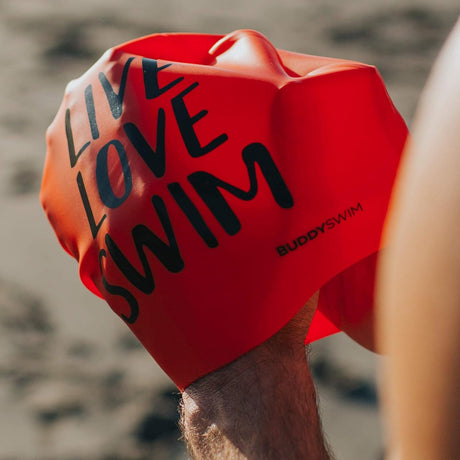Gorro de natación Buddyswim Live, Love, Swim - Orange - Barlovento natación