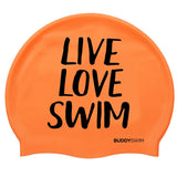 Gorro de natación Buddyswim Live, Love, Swim - Orange - Barlovento natación