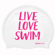 Gorro de natación Buddyswim Live, Love, Swim - White - Barlovento natación