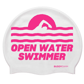Gorro de natación Buddyswim O.W.S - White/Pink - Barlovento natación