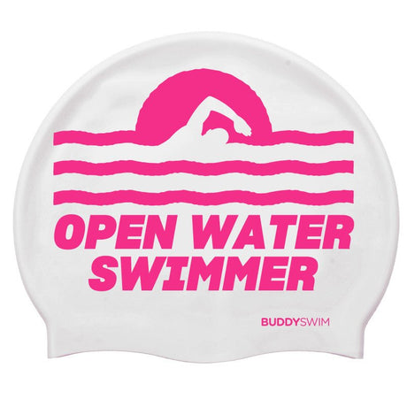 Gorro de natación Buddyswim O.W.S - White/Pink - Barlovento natación