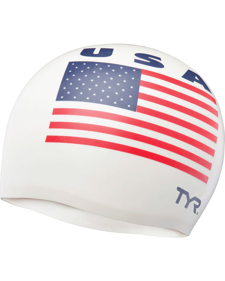 Gorro natación TYR - USA white - Barlovento natación