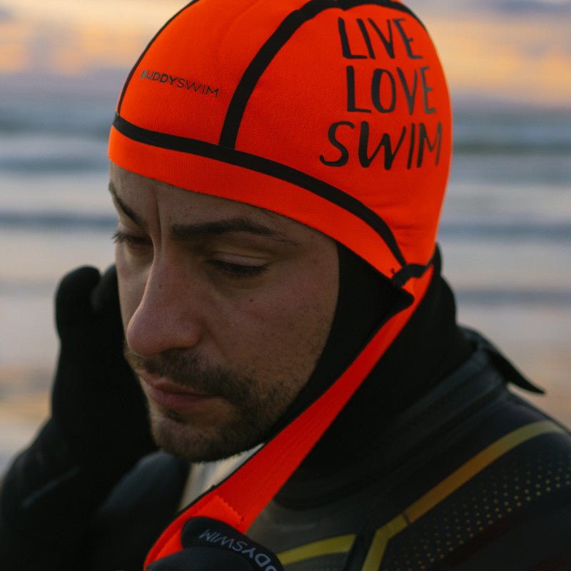 Gorro Neopreno Buddyswim Trilaminate Warmth 2.5mm - Orange - Barlovento natación