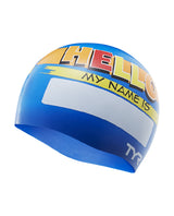 Gorro natación TYR "Hello my name is" - Blue