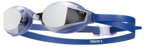 Lentes de natación TYR Stealth-X Race Mirrored - Silver/Purple - Barlovento natación