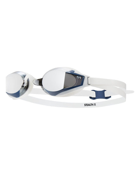Lentes de natación TYR Stealth - X Race Mirrored - Silver/White - Barlovento natación