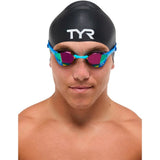 Lentes de natación TYR Tracer-X Elite Mirrored - Blue/Turquoise - Barlovento natación