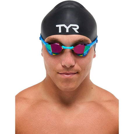 Lentes de natación TYR Tracer-X Elite Mirrored - Blue/Turquoise - Barlovento natación