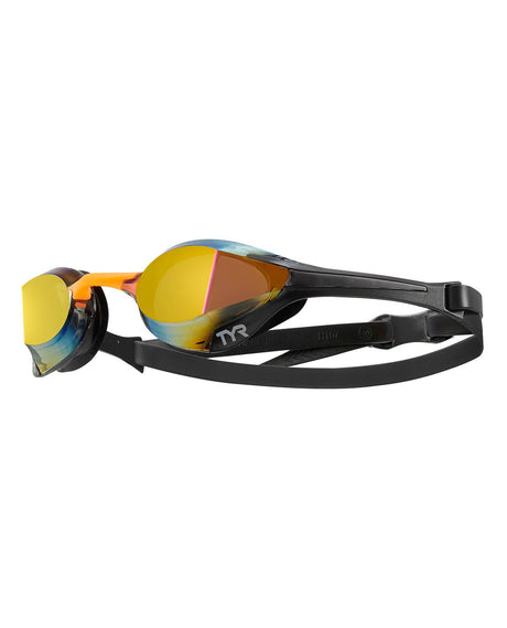 Lentes de natación TYR Tracer-X Elite Mirrored - Gold/Orange - Barlovento natación