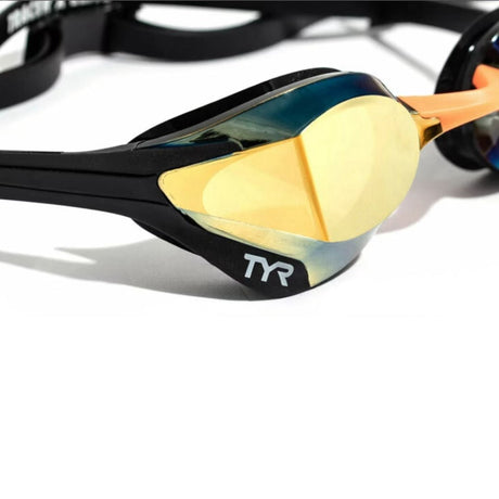 Lentes de natación TYR Tracer-X Elite Mirrored - Gold/Orange - Barlovento natación