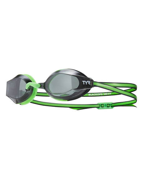 Lentes natación TYR Blackops 140. Version Junior (10 a 16 años) - Smoke/Green - Barlovento natación