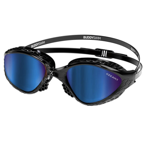 Lentes para aguas abiertas Buddyswim OzeanX - Black/Blue Mirror - Barlovento natación