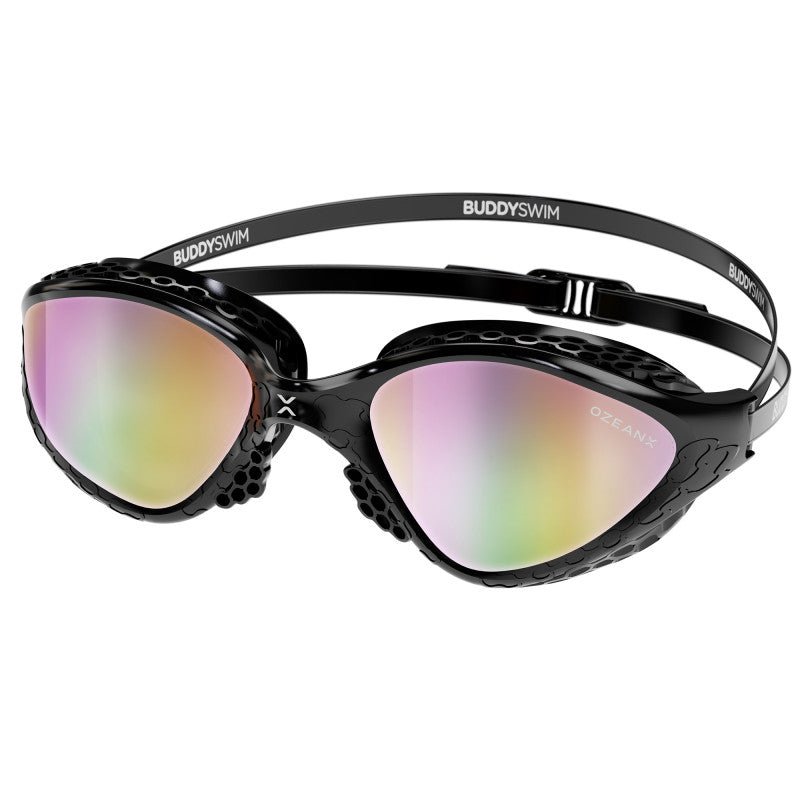 Lentes para aguas abiertas Buddyswim OzeanX - Black/Iridium Mirror - Barlovento natación