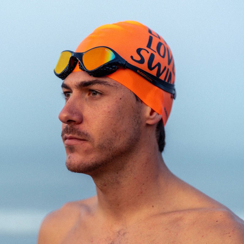 Lentes para aguas abiertas Buddyswim OzeanX - Black/Orange Mirror - Barlovento natación