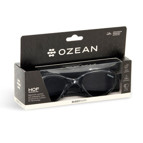 Lentes para aguas abiertas Buddyswim OzeanX - Black/Smoke Ahumadas - Barlovento natación