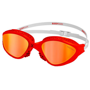 Lentes para aguas abiertas Buddyswim OzeanX - Red,White/Orange Mirror - Barlovento natación